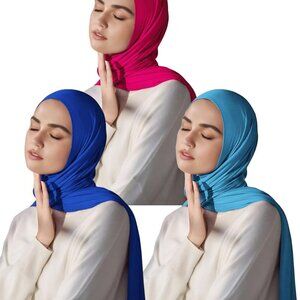 Muslim Hijab for Women Scarf Large Soft Stretch Head Wraps Long Turban